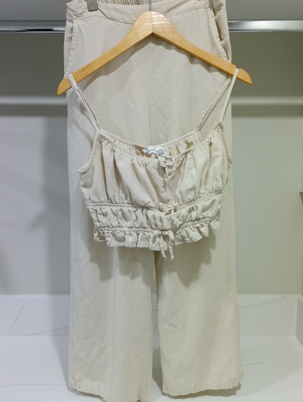 Midnight Sky Linen/Cotton Blend Matching Top And Bottoms